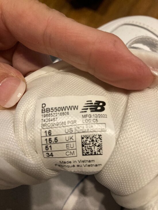New Balance 550 BB550WWW Men Size 16 Triple White NEW Trainer Runner Shoe